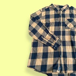 Magellan Orange and Black Long Sleeved Flannel